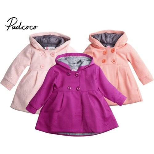 Winter Fleece Jackets For Girls Trench Childrens Clothing 1-3Years Hooded Warm Baby Girls Outerwear Windbreaker Baby Kids Coats