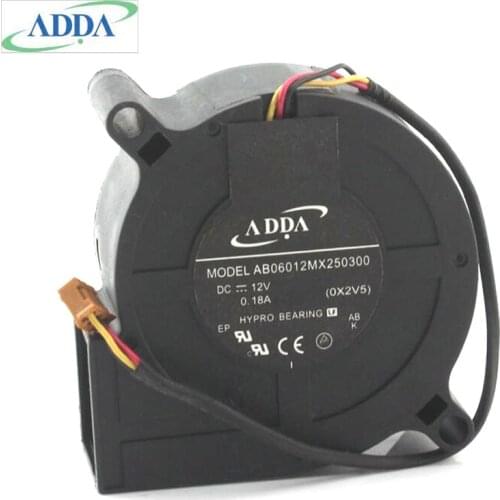FOR ADDA AB06012MX250300 DC 12V 0.18A 60x60x25mm Server projector Blower cooling fan