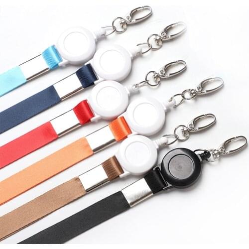 Men Women Retractable Badge Reel with Lanyard ID Name Card Holder Student Child Bus Bank Credit Card Holder Protector Cover