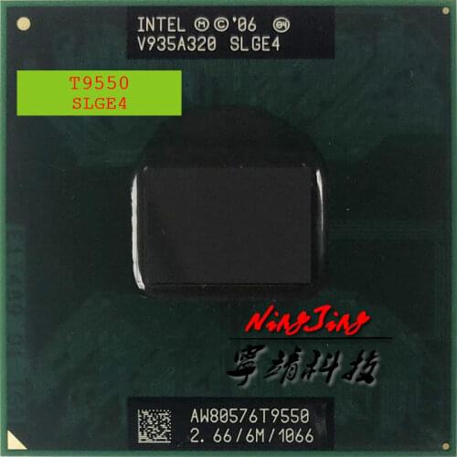 Intel Core 2 Duo T9550 SLGE4 2.6 GHz Dual-Core Dual-Thread CPU Processor 6M 35W Socket P