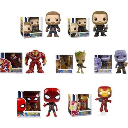 FUNKO Marvel Avengers Endgame Hulkbuster Hulk Iron Man Captain America Thanos Iron Spider PVC Action Figure Collection Model Toy