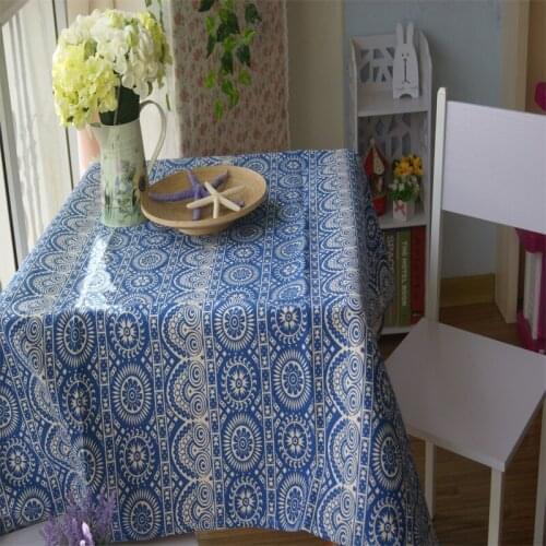Canvas printing cotton sun ethnic style tablecloth table mat coffee table cloth hotel cover
