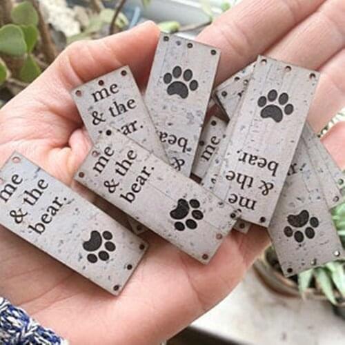 Personalize Cork Leather Labels，Labels for Handmade Products，leather tags for crochet，Clothing Labels
