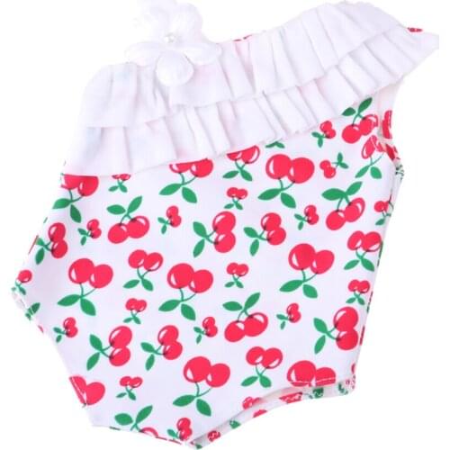 Lovely Fruit Pattern Doll Summer Beach Accessory One-piece Swimsuit for 18 inch American Doll Dolls