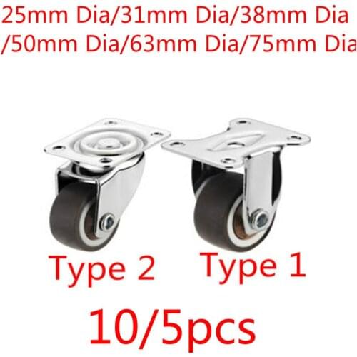 Furniture Caster Wheels Roller Silver Trolly Shopping Cart Luggage Replacement Pulley Hardware Accessory 2Types 10/5pcs