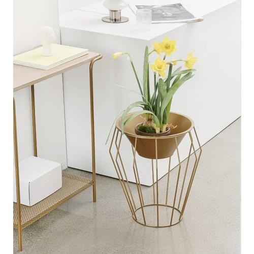GY Nordic Metal Floor Flower Stand Modern Simple Home Jardiniere Succulent Green Radish Plant Stand