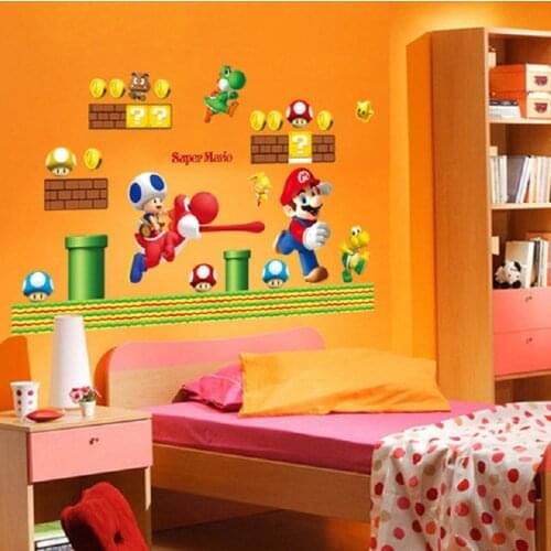 Lovely Super Mario Vinyl Removable Wall Sticker Decal Home Decors Giant Bros Kids Removable Wall Window Sticker Home Decor Decal