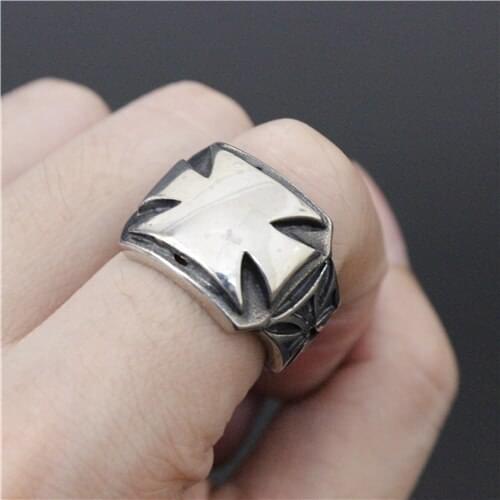 Fashion Mens Ring Biker Big Cross Ring Top Quality 316L Stainless Steel Cool Mens Ring