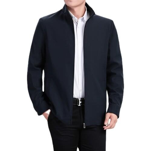 BROWON Men Jacket 2021 Autumn Winter New Middle Aged Business Jacket for Men Loose Stand Collar Men Clothes Plus Size M-7XL