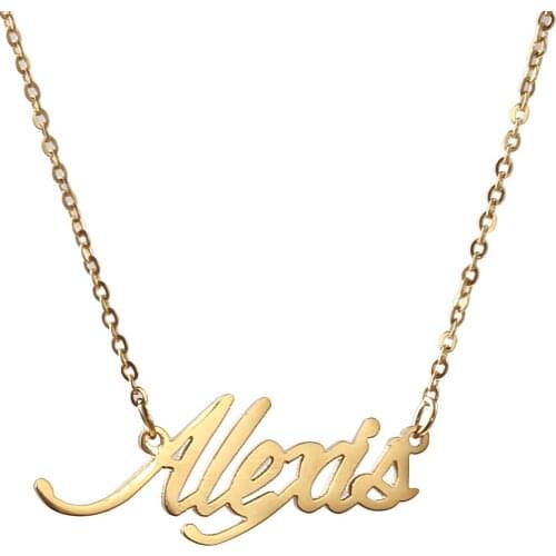 Alexis Name Necklace Personalised Stainless Steel Women Choker 18k Gold Plated Alphabet Letter Pendant Jewelry Friends Gift