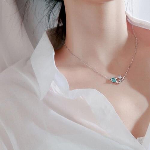 High quality silver plated universe planet pendant necklace magic star saturn blue crystal zircon Clavicle Chain Choker necklace