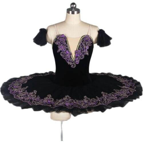 Pre-professional Ballet Tutu Adult Girls Royal Black Velvet Classical Ballet Costume Tutu Pancake Stage Girl dancewear tutu