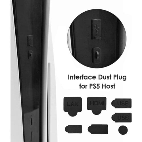 Dust Plugs Set t Cap Cover Dustproof Portable USB HDMI-compatible Interface Anti-DusCarrying Decor for PS5 Game Console