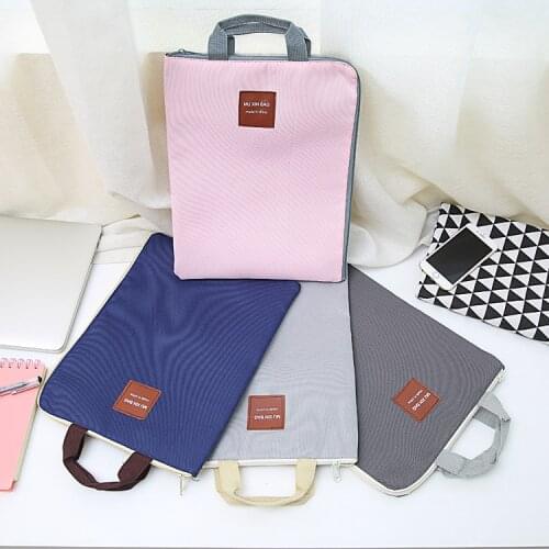 Korean Style Zipper File Bag Oxford Cloth Document Bag dossier de arquivo