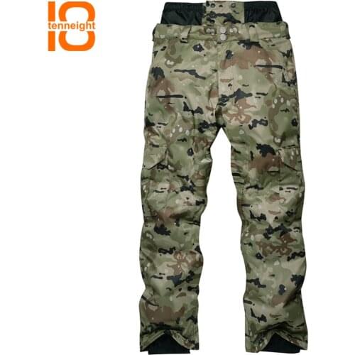 TENNEIGHT Outdoor Ski Pants Winter Mens Snowboarding Pants Thicken Waterproof Snow Trousers Camouflage High waist Ski Pants