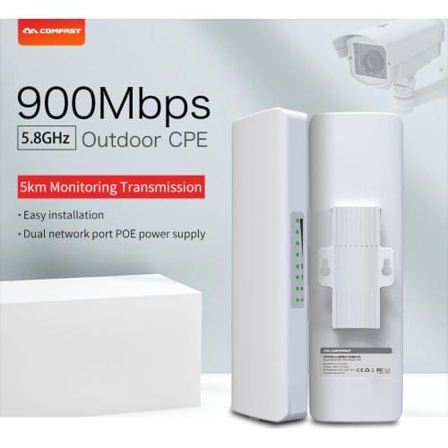 5.8GHz Outdoor WiFi AP Bridge 900Mbps 5KM Wi fi Access Point CPE 802.11AC 14dBi Antenna Booster Extender Support IP Camera