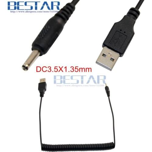USB 2.0 A Male to DC JACK 2.0x0.6mm 2.5x0.7mm 3.0x1.1mm 3.2x0.9mm 3.5x1.1mm 3.5 x 1.35mm 5V 2A Power Spring Cable 1m