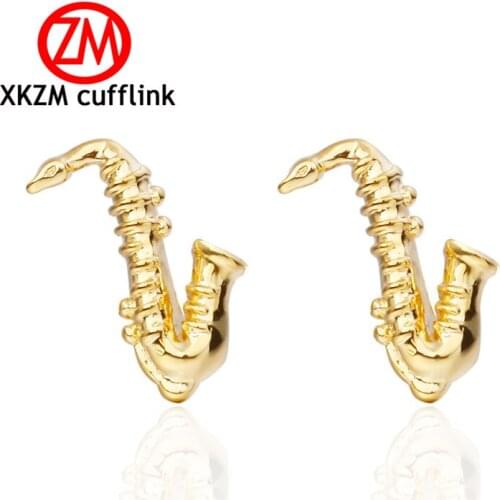 High quality fashion mens shirts Cufflinks golden Sax sleeve button brass Cufflinks wholesale and retail