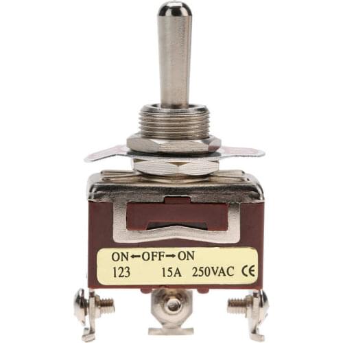 Micro switch 1Pcs ON-OFF-ON Momentary Toggle Switch SPDT 3-Pin 12mm 15A 250VAC Single Pole Double Throw Contacts
