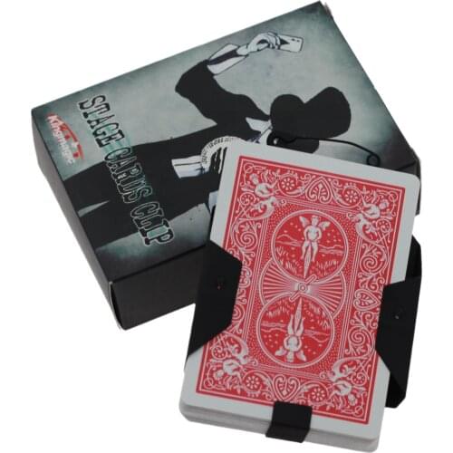 Manipulation Cards Clip Poker Holder Stage Magic Tricks gimmick Black Card Device Magic Accessories For Professional Accessories