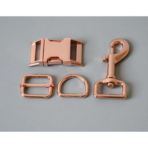 1 Setmetal Buckle Adjust Buckle D Ring Metal Dog Clasp Set For 25mm Webbing Metal Slider DIY Pet Collar Strap Bag Belt Accessory