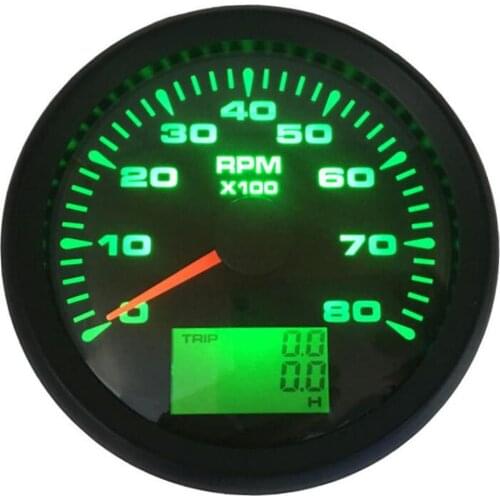 1pc New Style Auto Engine Tachometers 0-8000RPM 85mm Rev Counters 1-300 Speed Ratio with Odo Hour Meters for Car Truck Boat