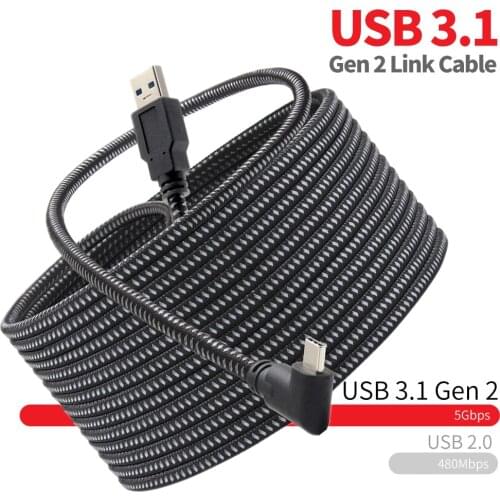 16FT 5M Oculus Headset VR Cable PC VR for Quest 2 and Quest Link Virtual Reality Type-C USB3.1 Gen2 Data Transfer 5GB