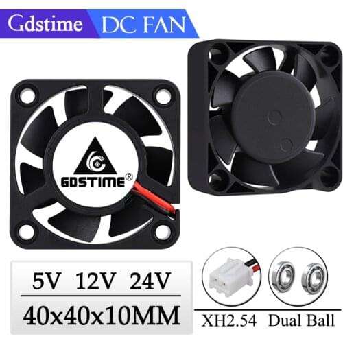 2 Pcs Gdstime 5V 12V 24V 40x40x10mm 40mm Ball Bearing Mini Brushless DC Small Cooling fan 4010 4cm 3D Printer Exhaust Cooler