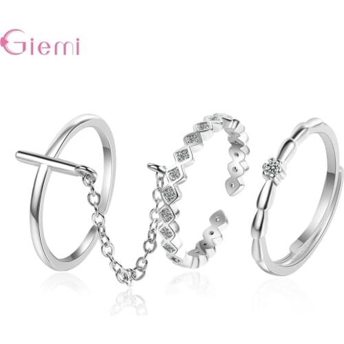 3Pcs/Set Fashion Infinity Rings Set For Women Girls Crystal Twist Ring Couples Gold Female Engagement Wedding Jewelry