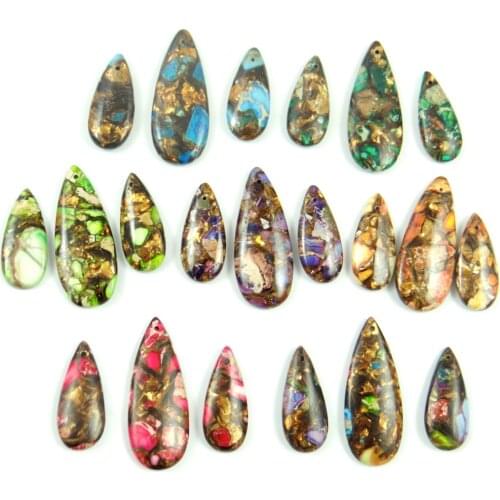Natural Making Marine sedimentary Created For Water Drop mixed charm pendant for diy Jewelry making necklace Accessories 3pc