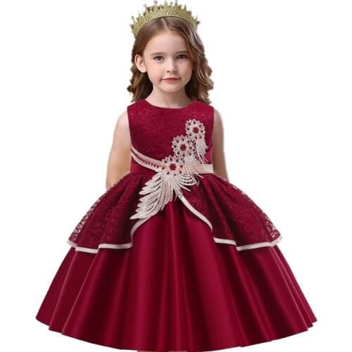 5 10 Y Flower Dress Children Party Wedding Dress for Girl Princess First Communion Formal Gown Princess Evening Dress Costume