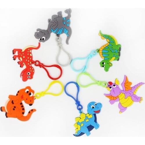 6pcs/lot Baby Shower Decorations Dinosaur Keychain Birthday Party Decorations Kids Gifts Safari Jungle Dinosaur Party Supplies