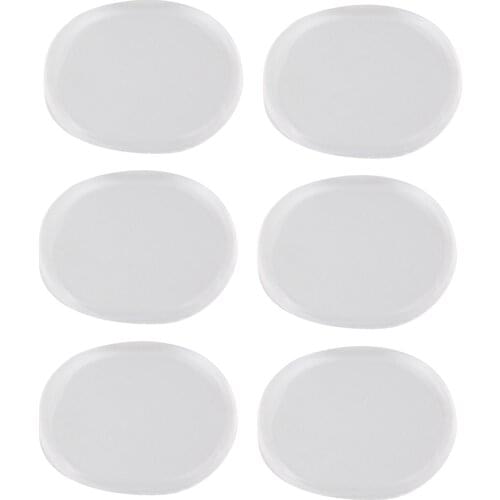 6pcs Transparent Oval Silicone Rubber Apron Pads Mat for Rock Band