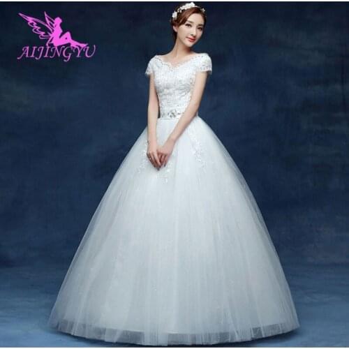 AIJINGYU 2021 elegant Customized new hot selling cheap ball gown lace up back formal bride dresses wedding dress WK551