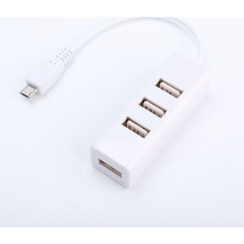 White Micro USB To 4 Port OTG Hub For Raspberry Zero