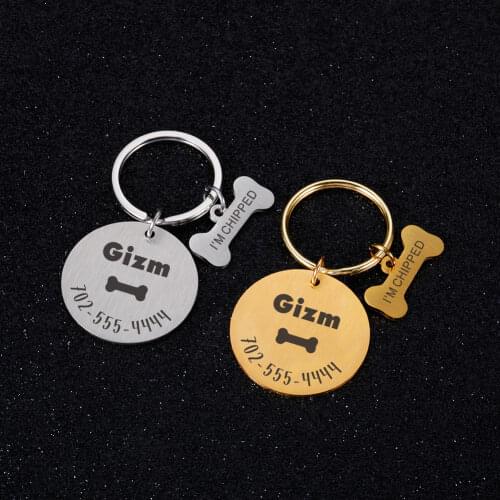 Custom Dog Tag Pendant Pet Accessories Free Engraving Dog Pet ID Tags Personalized Name Phone Bone Pet ID Name for Cat Puppy