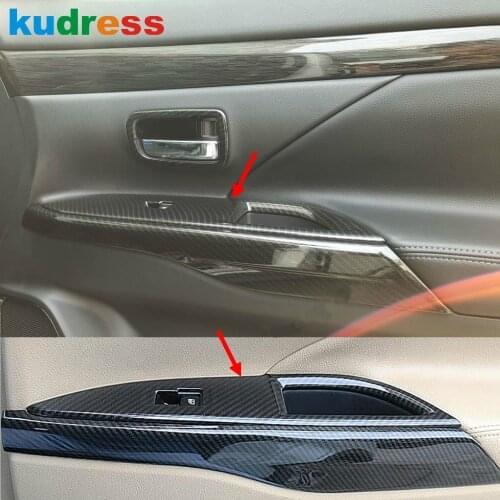 For Mitsubishi Outlander 2013-2020 ABS Matte Car Interior Window Lift Switch Panel Cover Trim Door handle Armrest Frame Trims