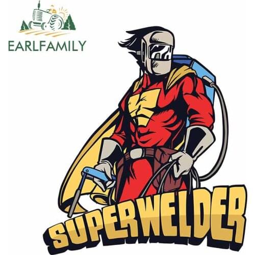 EARLFAMILY 13cm x 11.6cm For Superhero Welding Welder Motorcycle Car Stickers Scratch-Proof Decal Laptop Windows Decoration