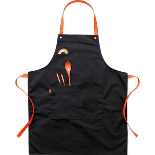Apron Korean fashion home kitchen custom logo printing coffee manicure haircut denim work oil-proof men and women