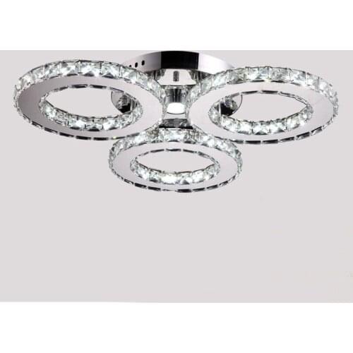 Crystal chandelier lighting 30W LED kitchen chandelier modern gloss chrome luxury domineering hall MJ62006