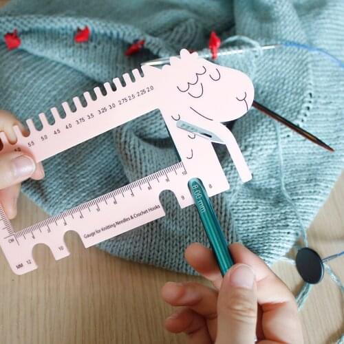 Needle Crochet View Sizer Crochet Needle Sheep Shape Gauge With Yarn Cutter