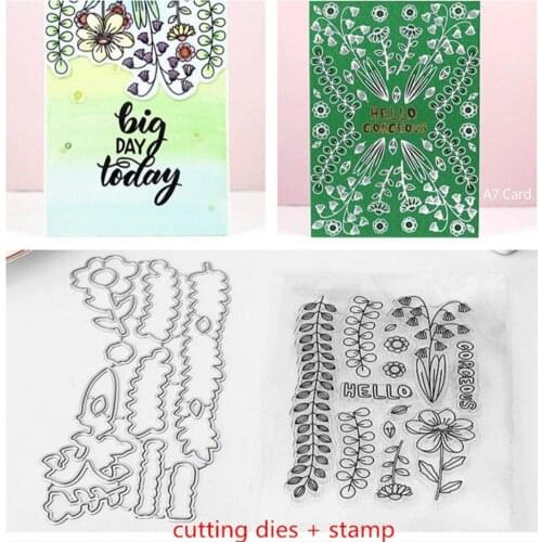 JX-LCLYL 2pcs New Leaves Metal Cutting Dies Stencil and Stamp for DIY Scrapbooking Album