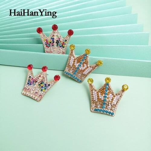 Exaggerated Unique Gold Crown Ladies Earrings Oversized Opal Earrings Bohemian Party Jewelry Party Personality Statement
