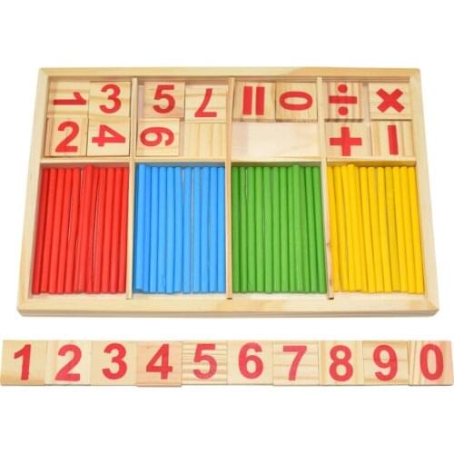 Math Toys Children Wooden Educational Montessori Teaching Aid Digital Stick Montessori Mathematics Enlightenment Toy for Kids