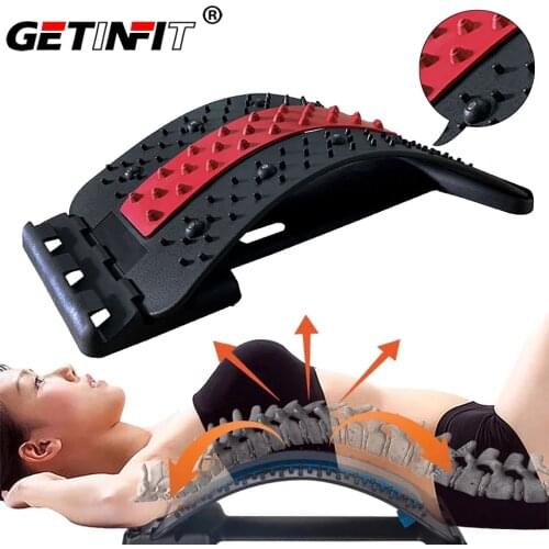 Getinfit Multi-level Adjustable Back Massager Stretcher Waist Neck Stretch Fitness Support Pain Relief Relaxation Corrector