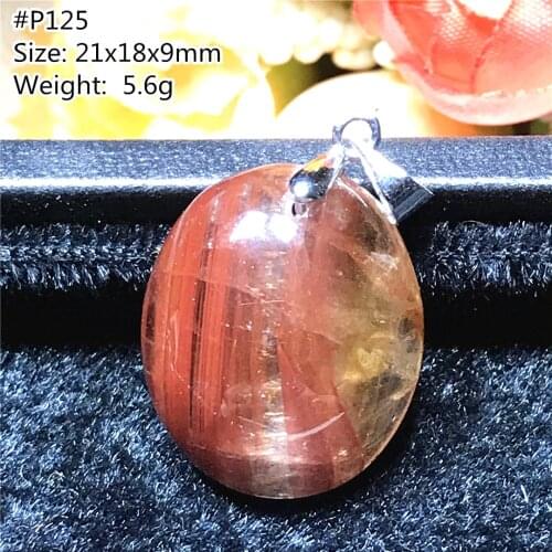 Genuine Natural Red Auralite 23 Pendant Jewelry For Women Man Canada Cacoxenite Crystal Silver Oval Beads Energy Gemstone AAAAA