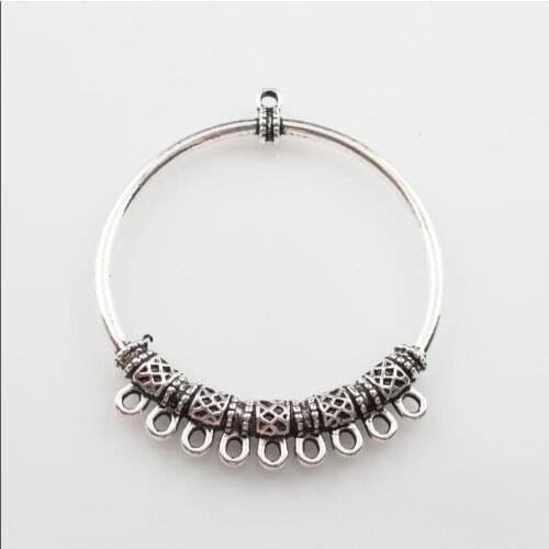 New 3Pcs Tibetan Silver Color 1-9 Round Circle Charms Pendants Connectors 47x56mm