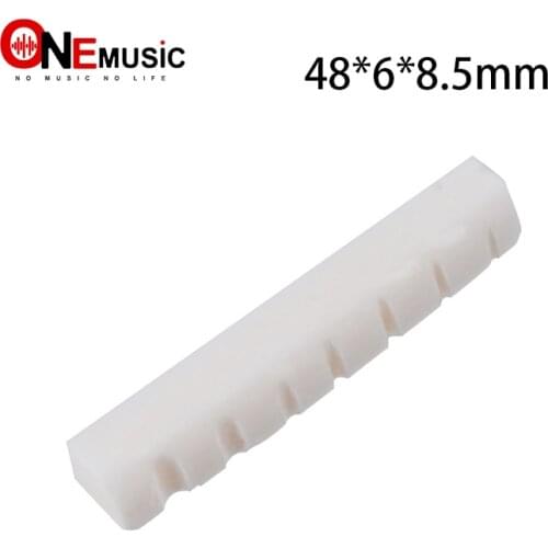Wholesales 10 pcs 6MM Slotted Real Bone Nut for 7 String Guitar Nuts 48*6*8.5mm