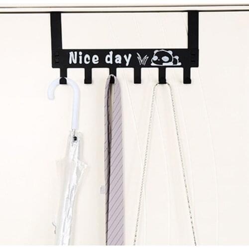 Over The Door 6 Hooks Home Bathroom Organizer Rack Clothes Coat Hat Towel Hanger Hook Bathroom Kitchen Accessories Holder