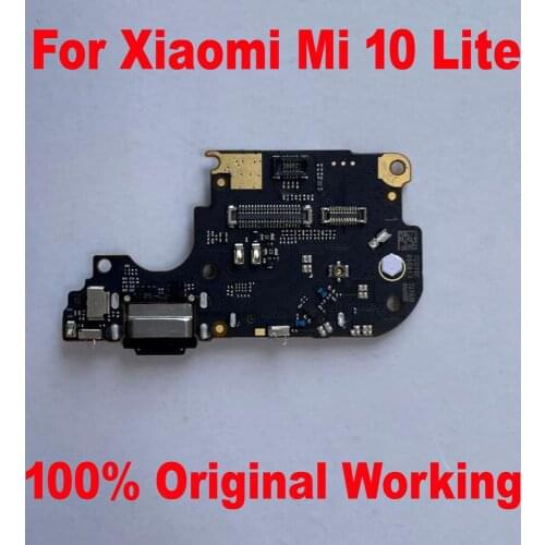 Original For Xiaomi Mi 10 Lite / Mi10 Lite MIC Microphone USB Plug Connector Fast Charging Port Charge Board Flex Cable Parts